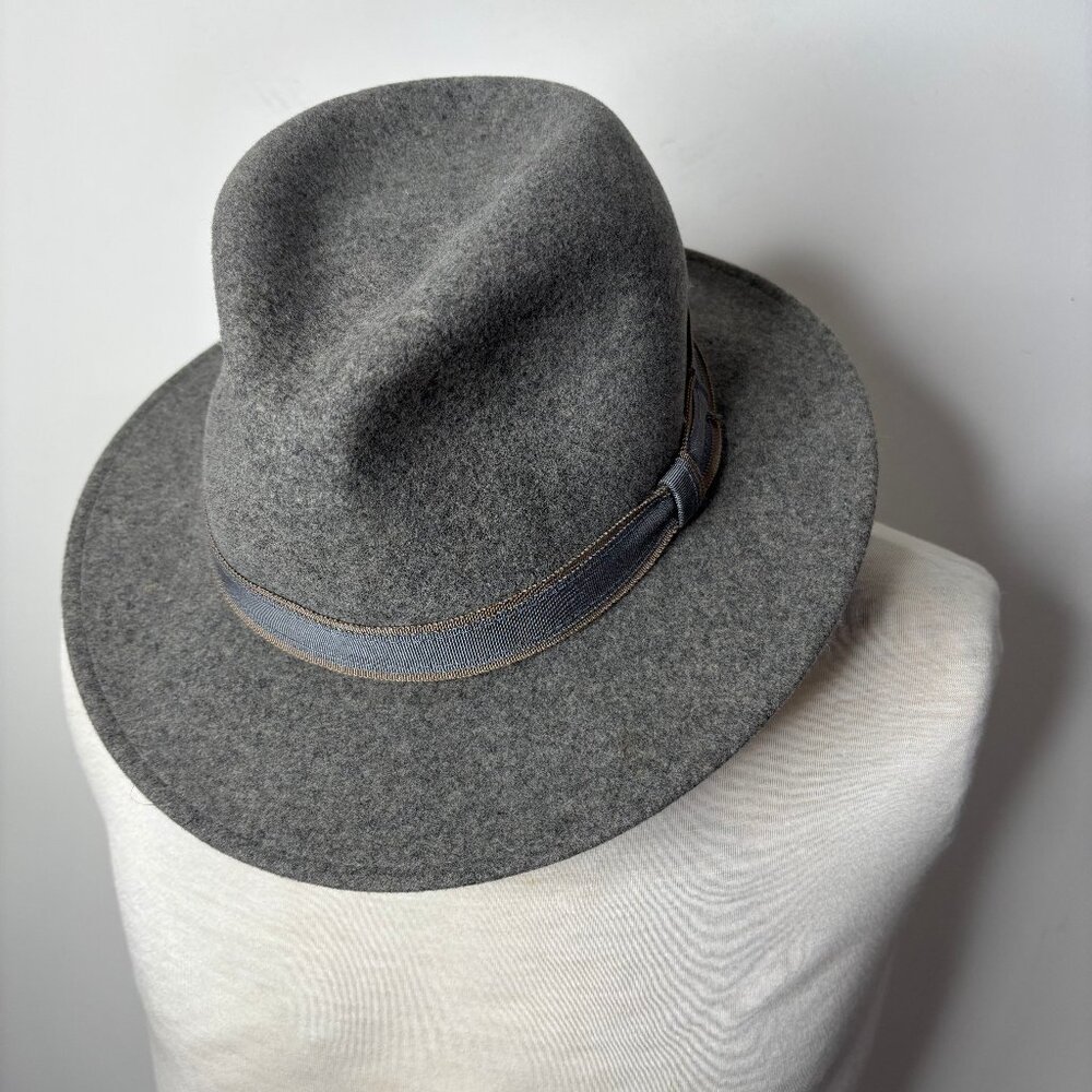 BAILEY Poet Lightweight Wool Travel Fedora Gray Size Medium Men Made in USA